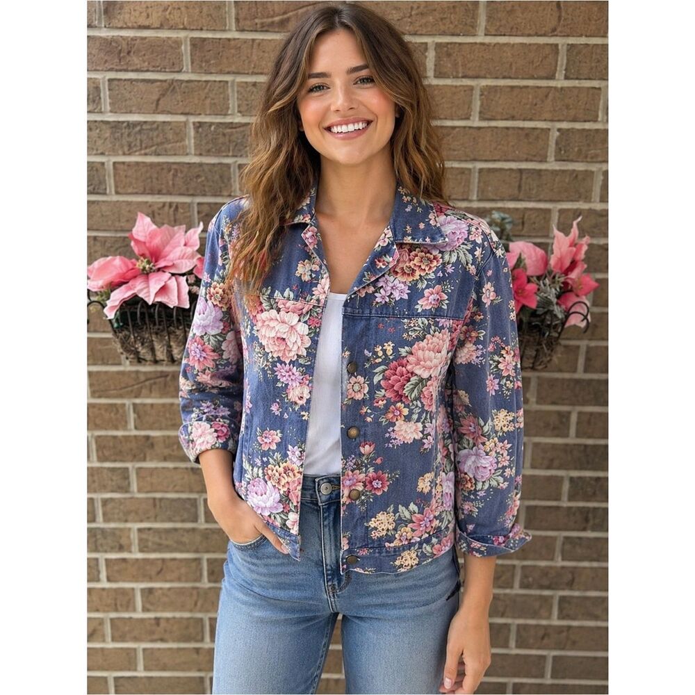 Vintage 90’sFloral Denim Jacket